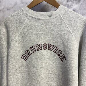 Vintage 80s Brunswisk Raglan Sweatshirt Mens Large 24x26.5 Gray Crew Neck